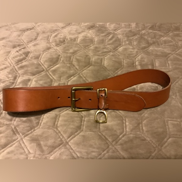 NWOT Lauren Ralph Lauren Tan Leather Belt – Gold Hardware – XL
